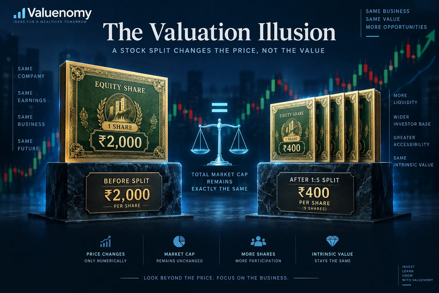 Stock Split vs Bonus Shares: Real Wealth Creation vs Psychological Illusion for Indian Investors